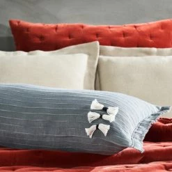 Budget ⭐ Cottage Home Cambree Steel Blue Extra Long Bolster Pillow 🎁 -Cottage Home Shop unnamed file 268