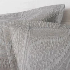 Promo 💯 Cottage Home Addy Grey Cotton Paisley Jacquard Pillow Sham ✔️ -Cottage Home Shop unnamed file 2816