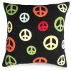Flash Sale ✔️ Cottage Home Multicolor Cotton Peace Sign Throw Pillow 👍