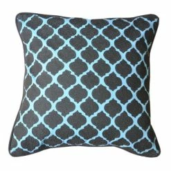 Flash Sale 💯 Cottage Home Raca Blue & Black Geometric Throw Pillow 🛒