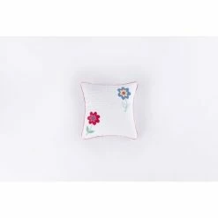 Promo ⭐ Cottage Home Multicolor Cotton Flower Throw Pillow 😀