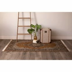 Promo ❤️ Cottage Home Brown Vintage 4 X 6.5 Ft Rug - 4 X 6.5 Ft 🎉