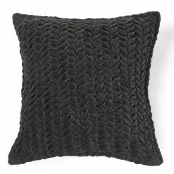 Hot Sale ⭐ Cottage Home Allie Charcoal Cotton Velvet Decorative Throw Pillow 20-inch 💯