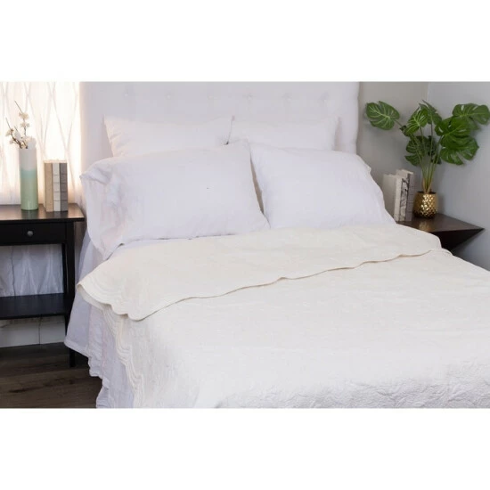 Flash Sale π Cottage Home Aurore Off-White Cotton Floral Twin Quilt π 3 Flash Sale π Cottage Home Aurore Off-White Cotton Floral Twin Quilt π