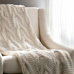 Budget ❤️ Cottage Home Michaela Cotton Knitted Throw Blanket Steel Blue 👏