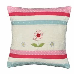 Flash Sale 🥰 Cottage Home Dixie Appliqued Cotton 16 Inch Throw Pillow 1 Flower 😉