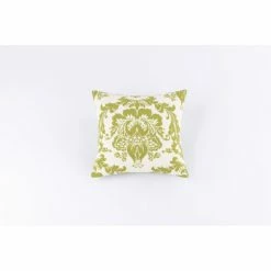 Best Pirce 👍 Cottage Home Green Damask Cotton Throw Pillow 🎁