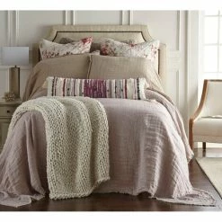 Deals ⌛ Cottage Home Jaden Lavender Reversible Linen Bedspread Set 😍