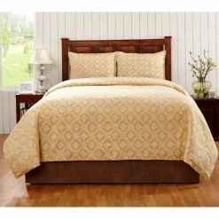 New 🔔 Cottage Home Dylan Mustard Twin Duvet Cover Set 🎁