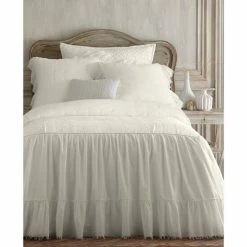 Deals ❤️ Cottage Home Fonia Ivory Cotton 👗 Skirted Bedspread 🥰