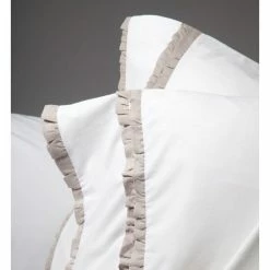 Discount 🌟 Cottage Home Dainty Cotton Linen Ruffle Pillowcase Set White 🧨 -Cottage Home Shop unnamed file 646