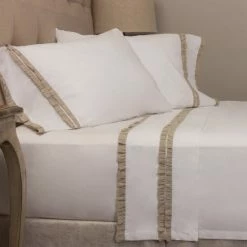 Discount 🌟 Cottage Home Dainty Cotton Linen Ruffle Pillowcase Set White 🧨 -Cottage Home Shop unnamed file 650