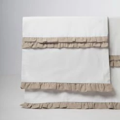 Discount 🌟 Cottage Home Dainty Cotton Linen Ruffle Pillowcase Set White 🧨 -Cottage Home Shop unnamed file 651