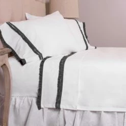 Best Pirce ⭐ Cottage Home Dainty Charcoal Ruffled Pillowcase Set 😉