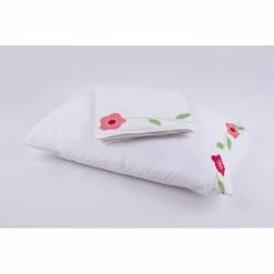 Deals 🎉 Cottage Home Pink Flower Cotton Embroidered Twin Sheet Set 👍