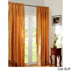 Promo ✔️ Cottage Home Dupioni Silk Rod Pocket 96-inch Curtain Panel - 42 X 96 Chocolate ✨ -Cottage Home Shop unnamed file 713