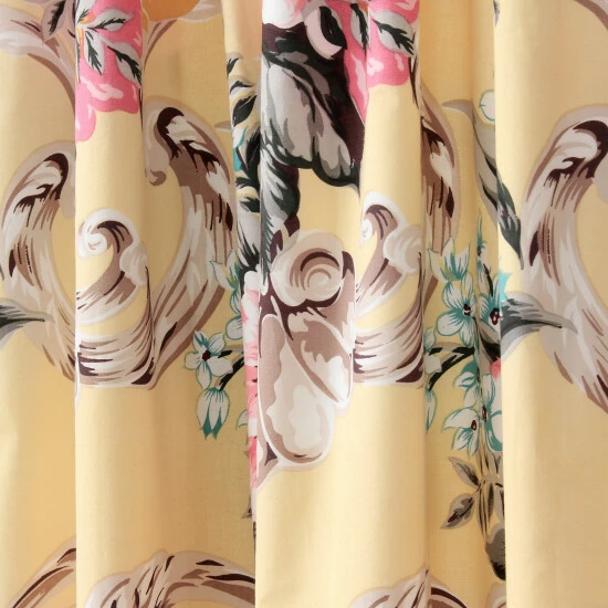 Best deal 🧨 Cottage Home Floral Yellow Cotton 96-inch Single Curtain Panel 🤩 5 Best deal 🧨 Cottage Home Floral Yellow Cotton 96-inch Single Curtain Panel 🤩 - Image 3