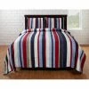 New 🛒 Cottage Home Cameron Red/ Blue Striped Quilt Set 🎁