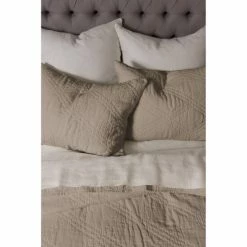 New ❤️ Cottage Home Barlona Ash Grey Linen Quilt Or Pillow Sham 🤩