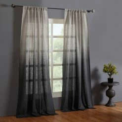 Discount ✔️ Cottage Home Haronie Natural Color Linen Curtain Panel 🌟