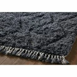 Cheapest 🤩 Cottage Home Munroe Steel Blue Wool Cotton Rug 🎉