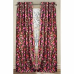 Best Sale 🔔 Cottage Home Shawntee Silk Floral Print 96-inch Curtain Panel - 50" X 96" - 50" X 96" Pinch Pleat ✔️