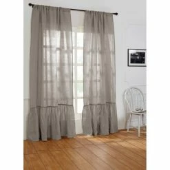 Hot Sale 🎁 Cottage Home Caprisa Grey Linen Curtain Panel 🎉