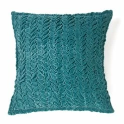 Hot Sale ⌛ Cottage Home Allie Teal Cotton Velvet Decorative Throw Pillow ✔️