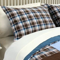 Buy ❤️ Cottage Home Jace Blue/ Brown Mixed Patchwork Cotton Quilt Set 🔔 -Cottage Home Shop unnamed file 967