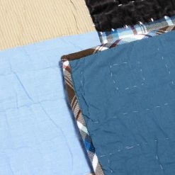 Buy ❤️ Cottage Home Jace Blue/ Brown Mixed Patchwork Cotton Quilt Set 🔔 -Cottage Home Shop unnamed file 969