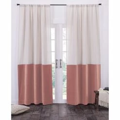 Discount 😉 Cottage Home Sowyer Blush Flax Velvet Curtain Panel 🔥