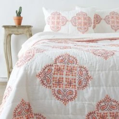 Promo ✨ Cottage Home Gabriella Peach Cotton Quilt Set ✨